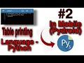 HOW TO MAKE A PROGRAM FOR PRINTING A TABLE WITH WHILE AND FOR LOOP IN PYTHON LANGUAGE IN ANDROID
