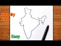 How To Draw India Map Easily Indian Map Drawing Easy