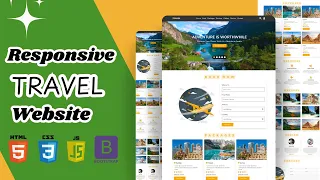 Create A Responsive Tour Travel Website Design Using HTML CSS JAVASCRIPT Step By Step Tutorial