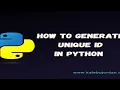 Unique ID Generator using Tkinter in Python