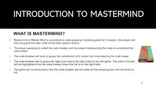 CSC 1024 Master Mind game in python - Programming Principle project