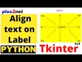 Tkinter alignment of text in directions in a Label using anchor attributes by using radio buttons