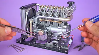 I Built an Amazing Mini 4-Cylinder Diesel Engine | Metal Engine Model Kit