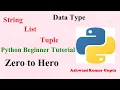 Python beginners tutorial in Hindi Urdu Introduction of String List and Tuple data type