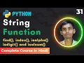 Python String Function Tutorial find index isalpha isdigit isalnum edutika