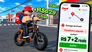 Fiz ENTREGAS de BIKE 100% ELÉTRICA PRA VER se paga bem…😱Roblox RP
