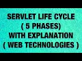 Life Cycle Of A Servlet - 5 Stages with detailed explanation Web Technologies