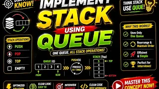 Implement Stack using Queue Classical challenging problem
