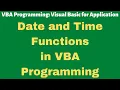 Date and Time Functions Excel VBA Visual Basic for Application