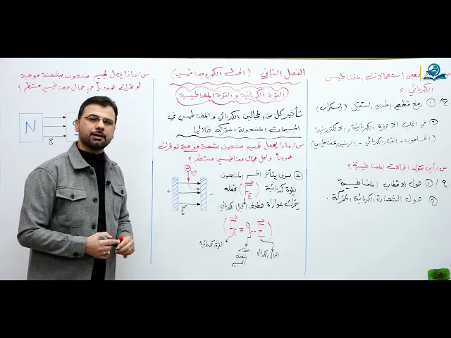 ⁣فيزياء السادس الاعدادي - الفصل الثاني - الحث الكهرومغناطيسي ج1