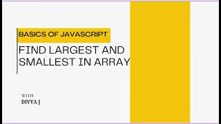 Find largest and smallest value in an array using JS