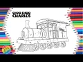 CHOO-CHOO CHARLES Coloring Page Yellow Train Starter Train Choo-Choo Charles Coloring Book Page