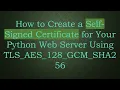 How to Create a Self-Signed Certificate for Your Python Web Server Using TLS - AES