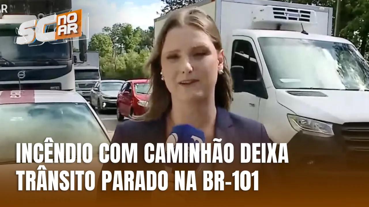 Incêndio com caminhão causa congestionamento na BR-101; atualizações ao vivo