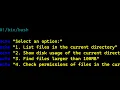 learn bash linux scripting creating a simple admin menu with 1 line command