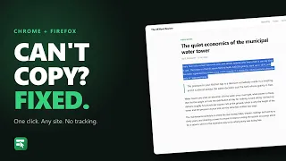 Unlock Copy select and copy on sites that block it Chrome and Firefox