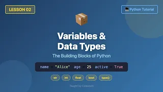 Python Tutorial for Beginners - Variables Data Types str int float bool