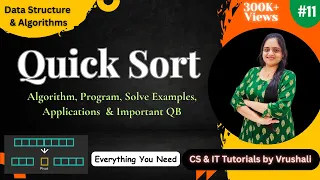 DSA 11 Learn Quick Sort Algorithm with Solved Examples