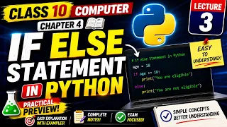 Class 10 Computer Chapter 4 if-else Statement in Python Lecture 3 Notes