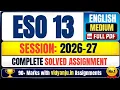 IGNOU ESO 13 Solved Assignment 2026-27 in English ESO 13 Solved Assignment 2026-27 English Medium