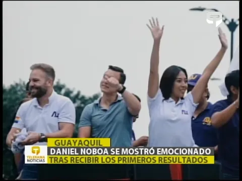 Daniel Noboa se mostró emocionado tras recibir los primeros resultados