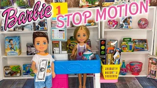 Barbie Stop Motion Story Ken Doll Family Shopping Routine 
