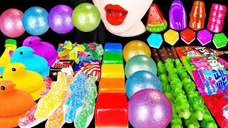 ASMR RAINBOW DESSERTS ICE CREAM CANDY GALAXY JELLY SNACK 아이스크림 캔디 레인보우 디저트 EATING SOUNDS MUKBANG 먹방