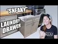 Hide Your Dirty Laundry A Giant Drawer for Laundry Baskets