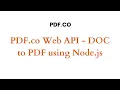 PDF co Web API - DOC to PDF using Node js