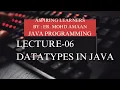 JAVA PROGRAMMING LECTURE-06 DATA TYPES IN PYTHON