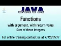 java program to add three numbers using function