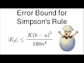 Error Bound for Simpson s Rule - Full Example Explained
