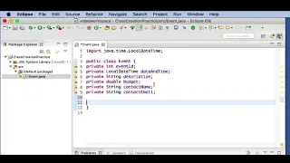 Create a Java class in Eclipse in under 1 minute - Event Class