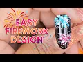 Easy Firework Design 4th of July Nail Art Tutorial