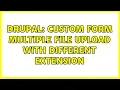 Drupal Custom form multiple file upload with different extension 2 Solutions