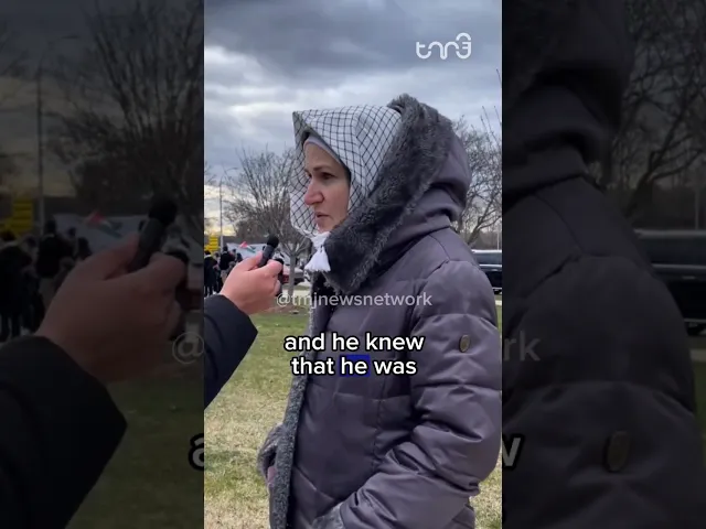 ⁣A pro-P-al-es-tine protester in #Detroit says that there are parallels between G-aza and #Karbala