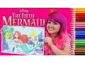 Coloring Ariel The Little Mermaid Disney GIANT Coloring Book Page Colored Pencils KiMMi THE CLOWN