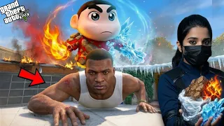 Shinchan Got Elemental Power Franklin Tries to Save Shinchan - GTA 5 (GTAV Mods)
