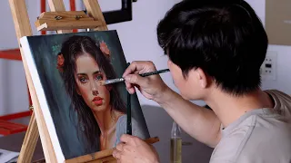 Vlog - 7 Days of Experiencing My First Time Painting a Portrait with Oil Paints