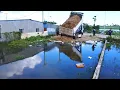Download Lagu Completed The Project by Bulldozer and Truck Start to Pushing rock into the water construction area