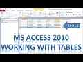 Working With Tables in MS ACCESS