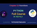 Chapter 13 Function in Python Python Full course in Nepali