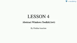 based Java Programming - Abstract Windows Toolkit AWT
