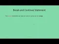 Basic-Java Break Continue statement
