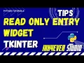 Read only Entry Widget in Tkinter Python Example