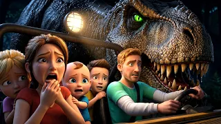 Giant T-Rex Chases the Family! 🦖😱 | Dinosaur Adventure for Kids