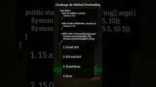 Java Challenge 26 method overloading