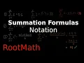 Summation Formulas and Sigma Notation Part 1 Notation