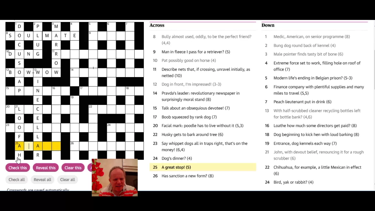 Solving a Guardian cryptic, by Paul