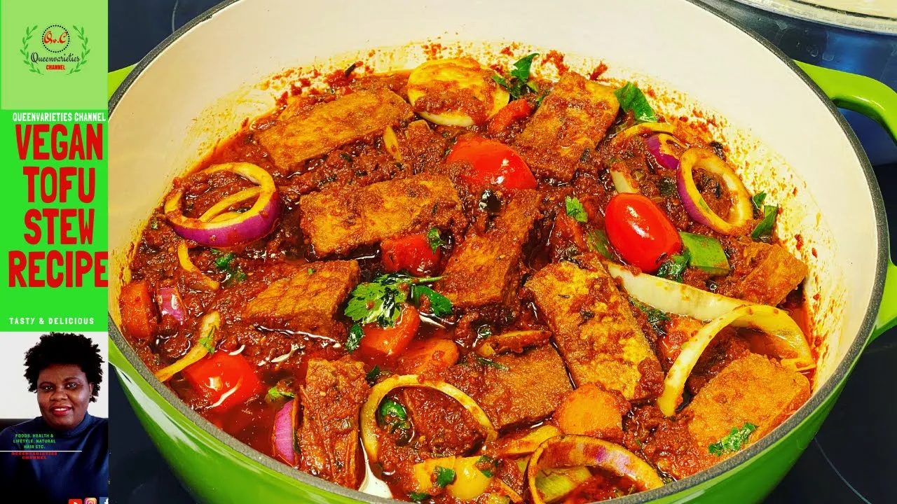 VEGAN NIGERIAN STEW RECIPE  African Vegan Tofu Vegetable Stew 